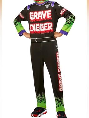 NWT Monster Jam: Grave Digger Costume for Kids by Rubies, Boy's Large 10-12